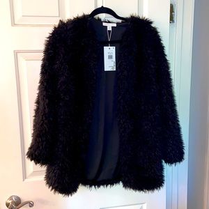 Black fuzzy jacket CHELSEA & VIOLET. BRAND NEW!